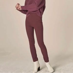 Rag & Bone Women's Simone Slim Leg Stretchy Skinny Ankle Pants - Plum Wine Red 4